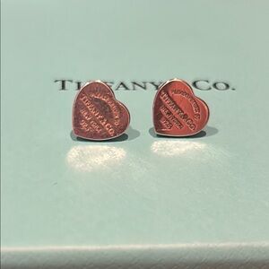 Tiffany & Co. Sterling Silver Heart Studs